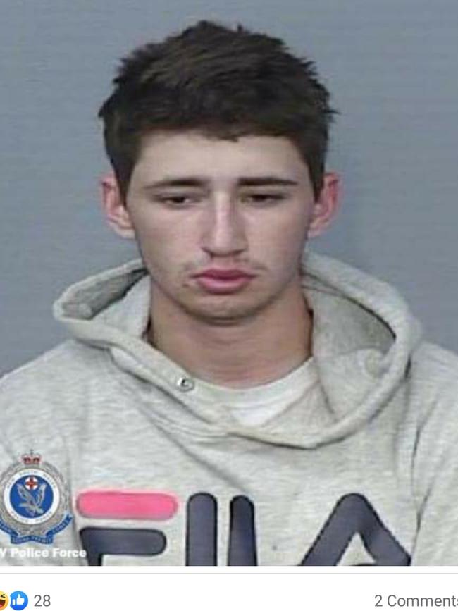 Liam Batey shares Tweed-Byron Police District post about man with same name wanted on warrant.