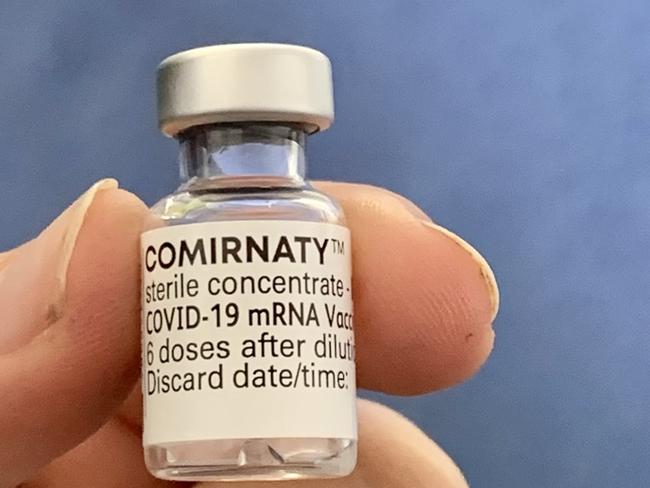 Pfizer vaccine in vials at CQUniversity's Mackay city campus where a new vaccination hub has been set up. Generic, covid, jab, vaccine, Pfizer, covid Mackay, coronavirus. Picture: Rae Wilson