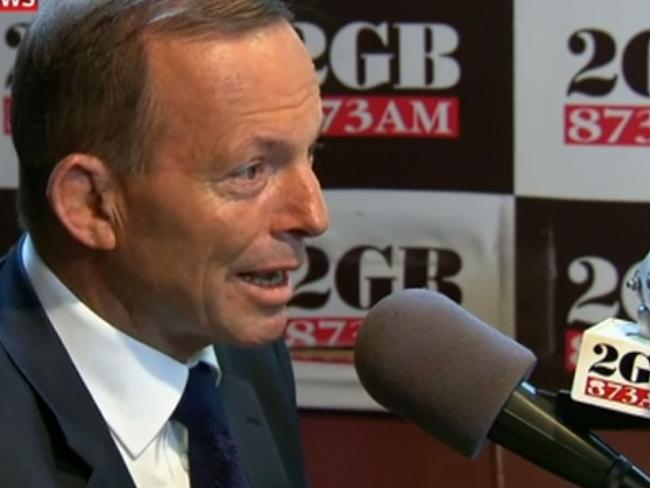 Tony Abbott speaks on 2GB radio station. Picture: Supplied