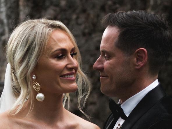 Adelaide Thunderbirds captain Chelsea Pitman ties the knot withAdelaide local Shayne Harris. Pics: Supplied