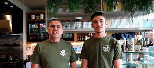 Father and son duo, Hatham and Klayden Naamo, are running Caffe and Co in Caddens. Picture: Simran Gill