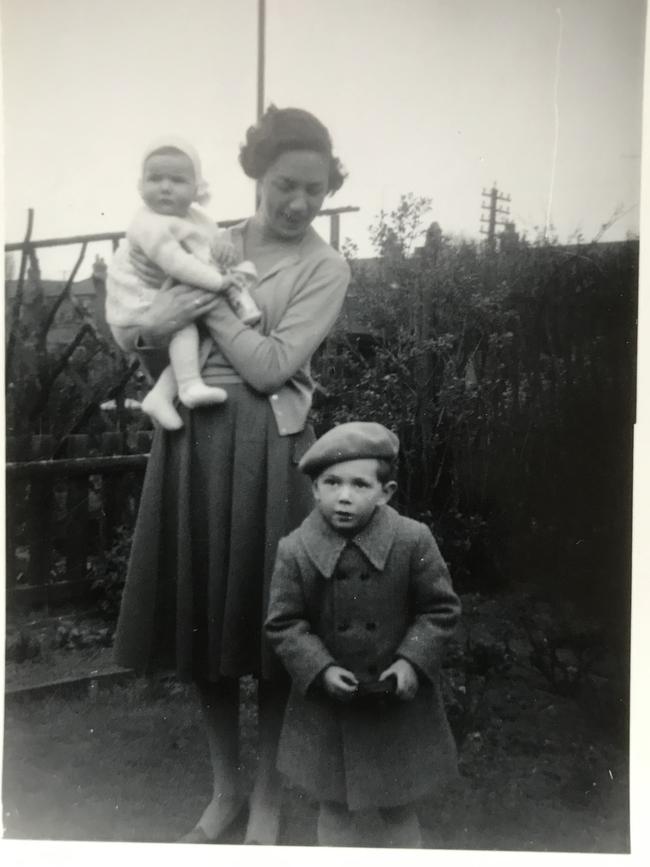 Steve Biddulph as a child with his mother and sister at Redcar, in Yorkshire, England in 1957. Picture: Supplied