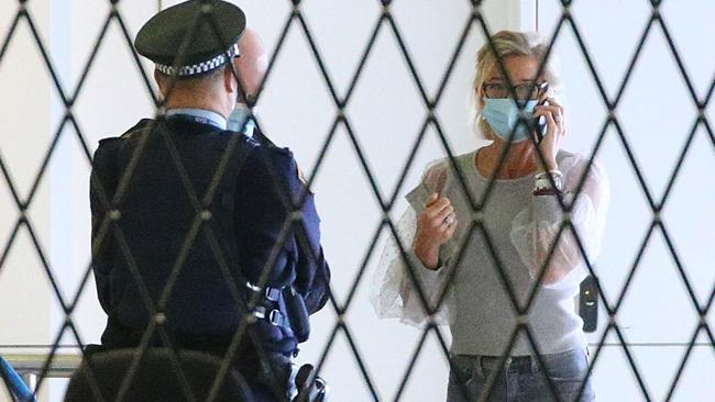 Katie Hopkins is seen being deported at Sydney Airport. Picture: Matrix News