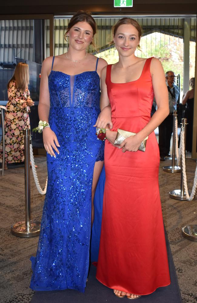 Lilli Guilfoyle and Bronte Wilson at the Sunshine Coast Grammar School formal 2023. Photo: Jorina Maureschat