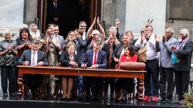 Governor of South Australia Frances Adamson AC assents The First Nations Voice Bill 2023. Picture: Russell Millard Photography