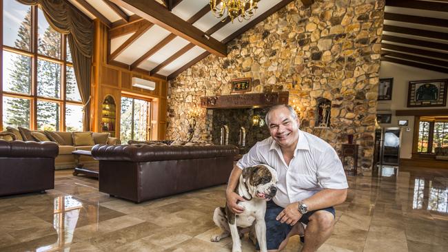 Tom Tate with his dog Jaidee at his home. Photo: Glenn Hunt/The Australian