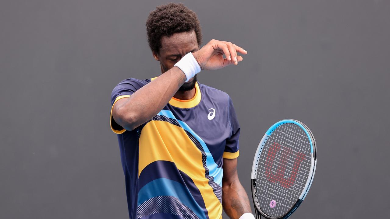 A tearful Gael Monfils was at a loss after his loss to Finland's Emil Ruusuvuori. Picture: AFP