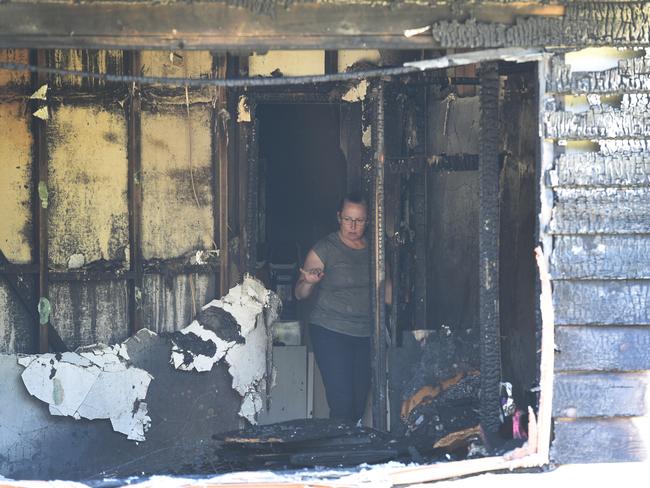 The front room of the home was completely destroyed in the blaze. Picture: David Smith