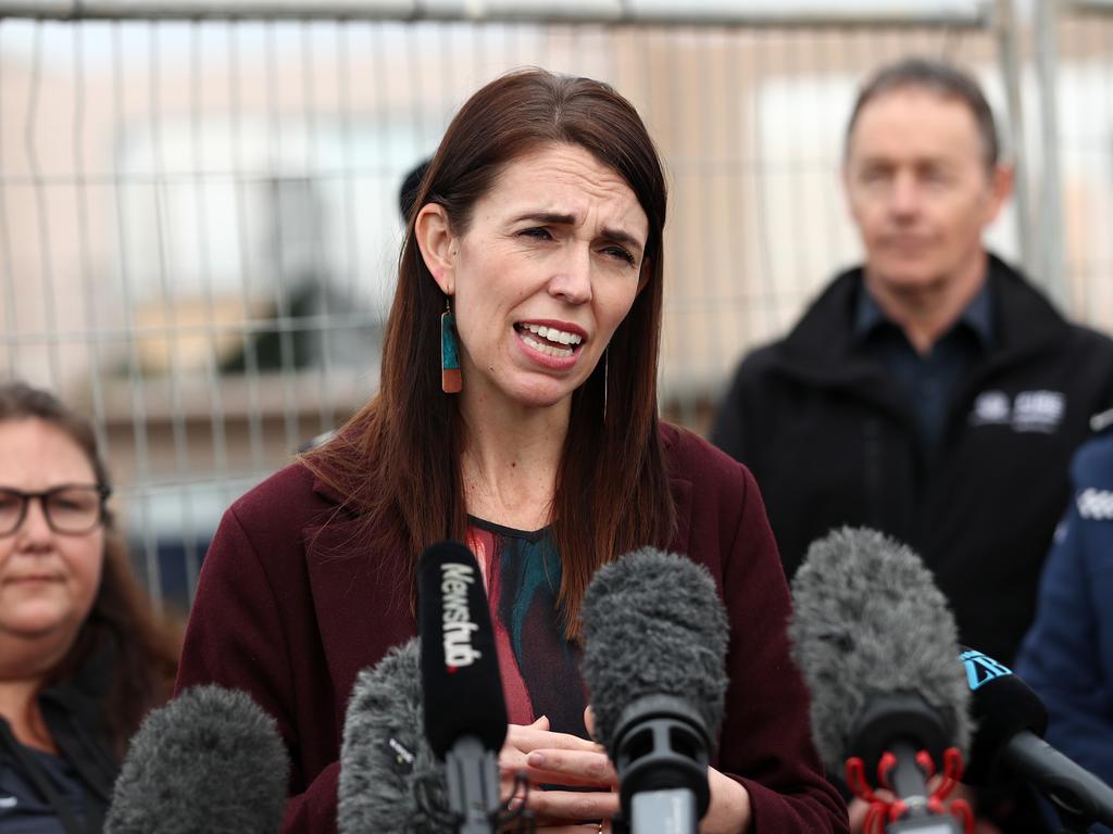 New Zealand Prime Minister Jacinda Ardern speaks to media. Picture: Fiona Goodall/Getty Images