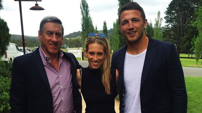 Mitch Hooke, Sam Burgess and Phoebe Hooke. Picture: Instagram