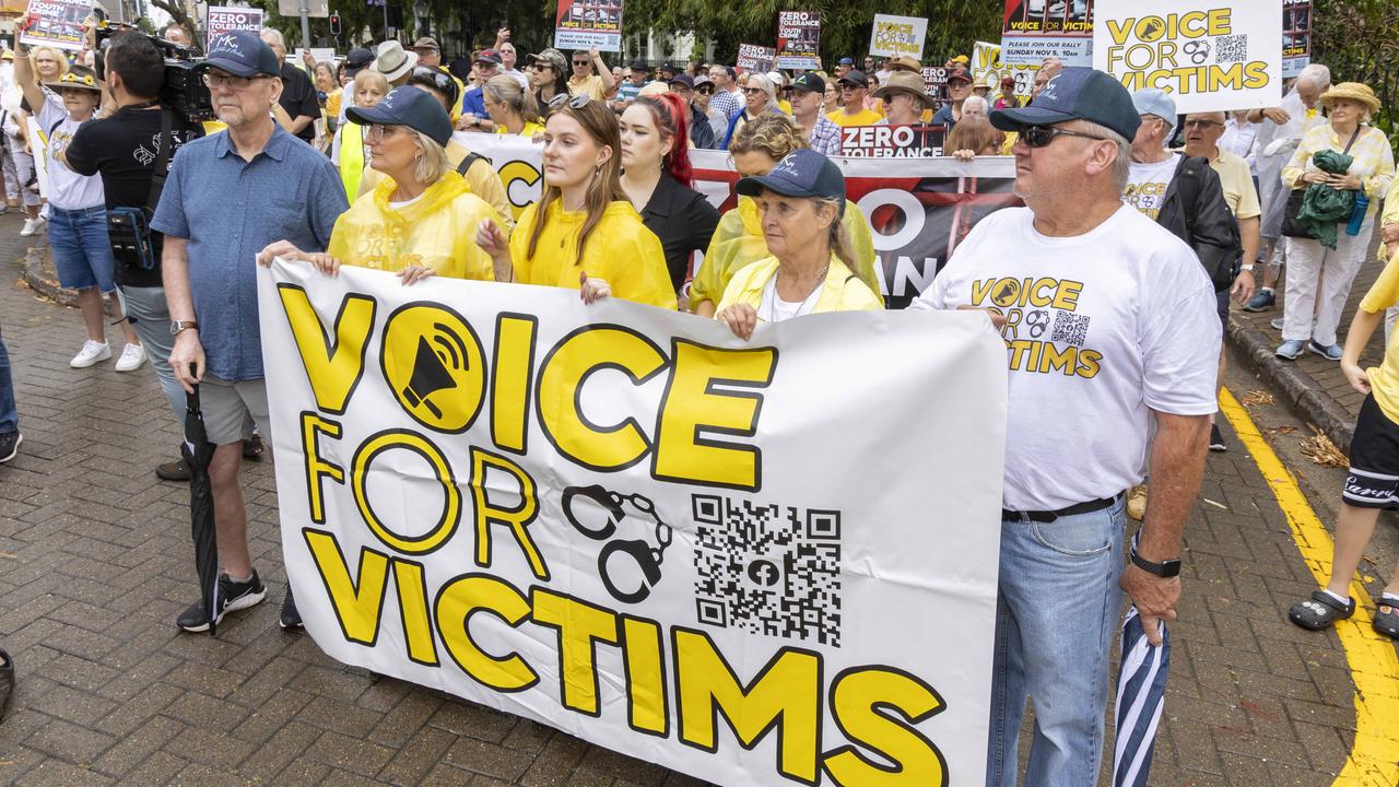 'Voice for Victims' crime rally in Brisbane late last year.