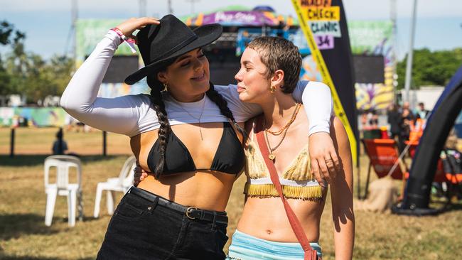 Rhiannon George and Laynie Lynch at BASSINTHEGRASS 2023. Picture: Pema Tamang Pakhrin