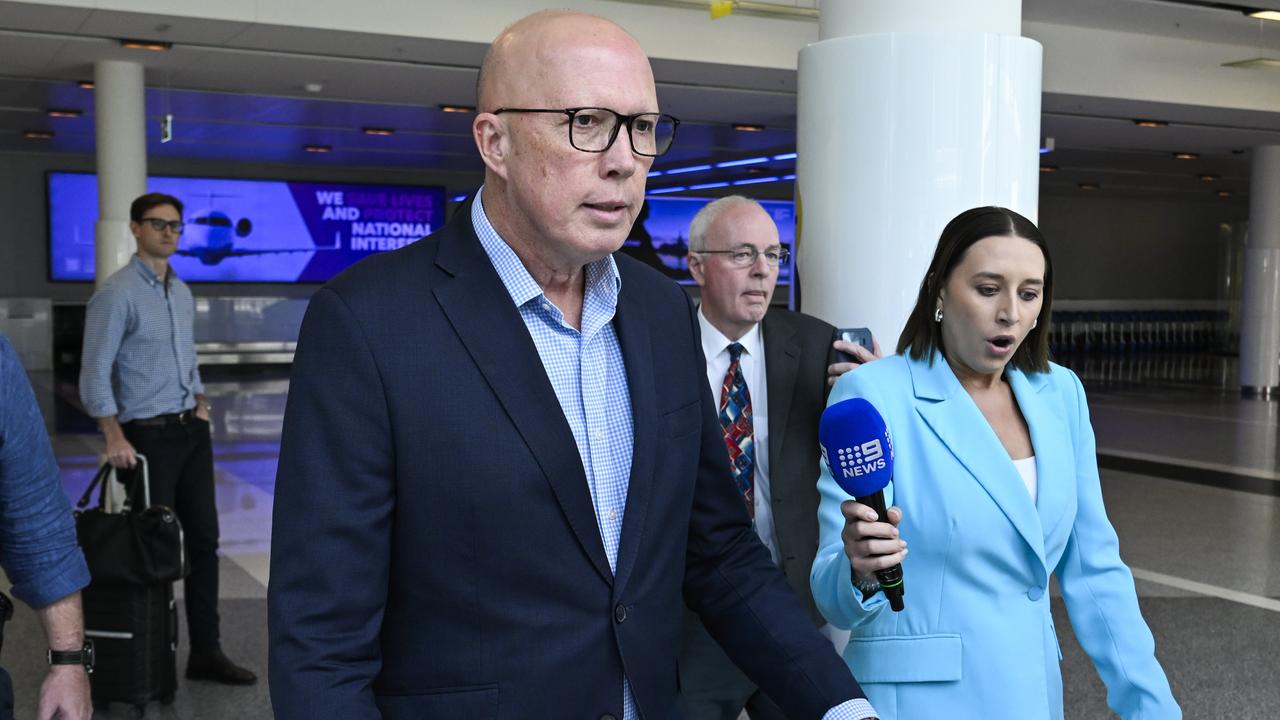 Peter Dutton and the Coalition’s social media strategy lacked the focus needed to capture swing voters online. Picture: Martin Ollman