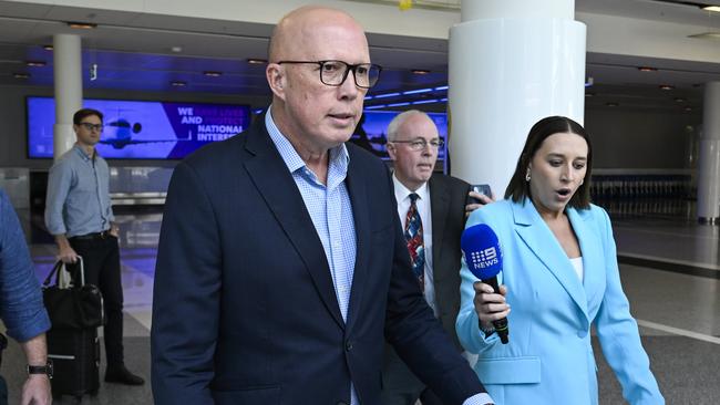 Peter Dutton and the Coalition’s social media strategy lacked the focus needed to capture swing voters online. Picture: Martin Ollman