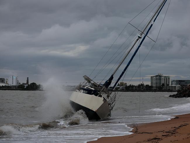 Townsville locals woke early to inspect the damage along The Strand left from TC Kirrily that hit overnight. Pics Adam Head
