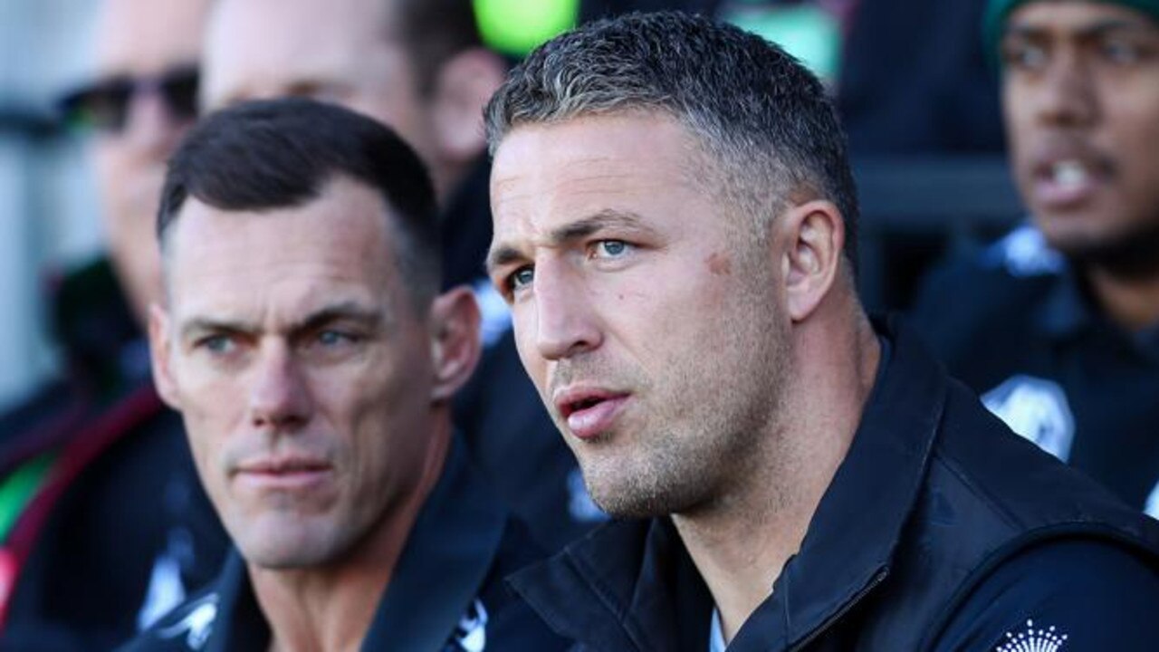 The Rabbitohs have parted ways with Sam Burgess (right). Picture: NRL Imagery