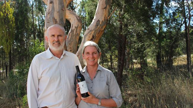 Twisted Gum winery owners Tim and Michelle Coelli with one of their Mountain Orange Gum Trees were happy to support the festival.