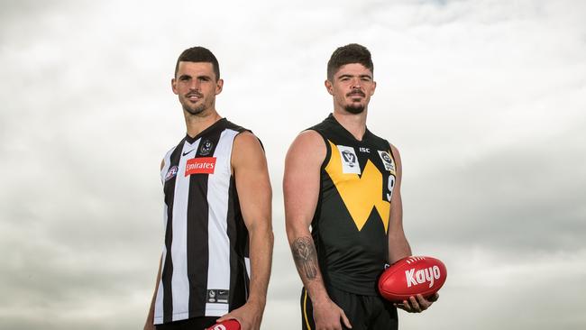 Scott Pendlebury and Ryan Pendlebury back in 2021. Picture: Darrian Traynor/Getty Images for Kayo Sports