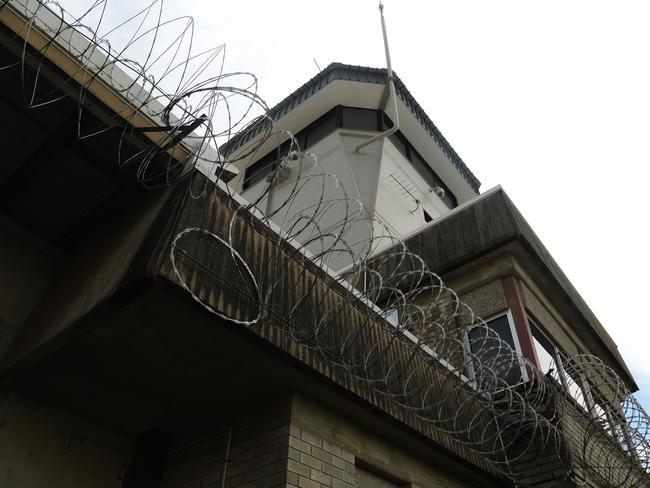 Barbed wire line the top of a fence at the Don Dale Youth Detention Centre. Picture: Keri Megelus