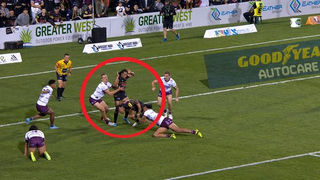 Should this have been a try? Photo: Fox Sports.