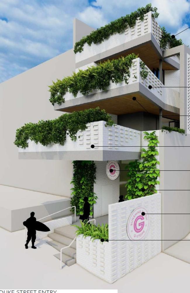 Renders of the proposed make over to Sunshine Beach's G Store. Photos: RG Strategic / Blackwood Architecture &amp; Design