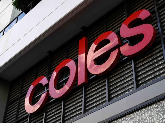 SYDNEY, AUSTRALIA - NewsWire Photos April 19, 2021: Signage outside a Coles supermarket, Sydney. Picture: NCA NewsWire / James Gourley