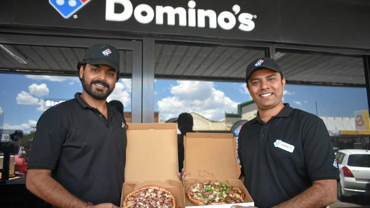 Franchisees Sulay Patel and Prakash Balsara are on the hunt for 15 delivery experts for the Roma Dominos. Picture: Joshua Macree