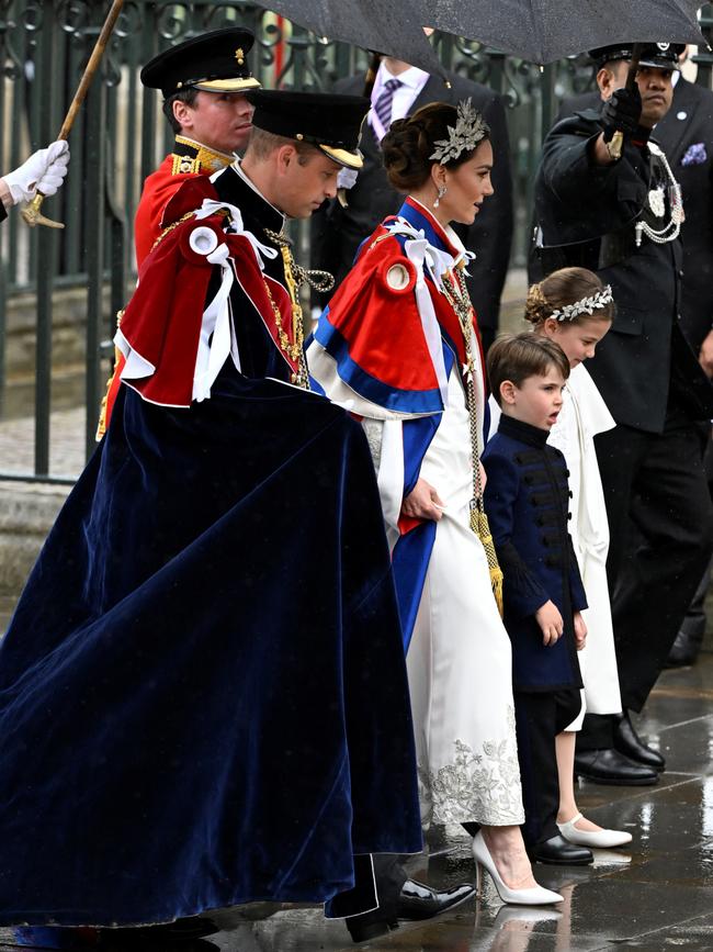 Prince William, Catherine, Princess of Wales, and their children Princess Charlotte and Prince Louis. Picture: Getty Images