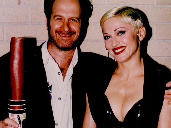 Michael Gudinski with Madonna during her Girlie Show Tour.