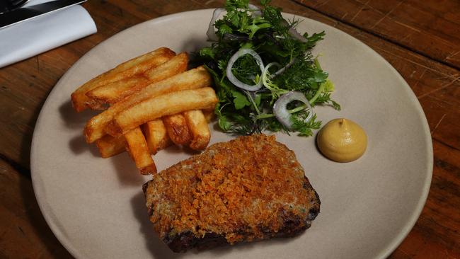 Steak frites, Roquefort butter at the French Saloon. Picture: Rebecca Michael.