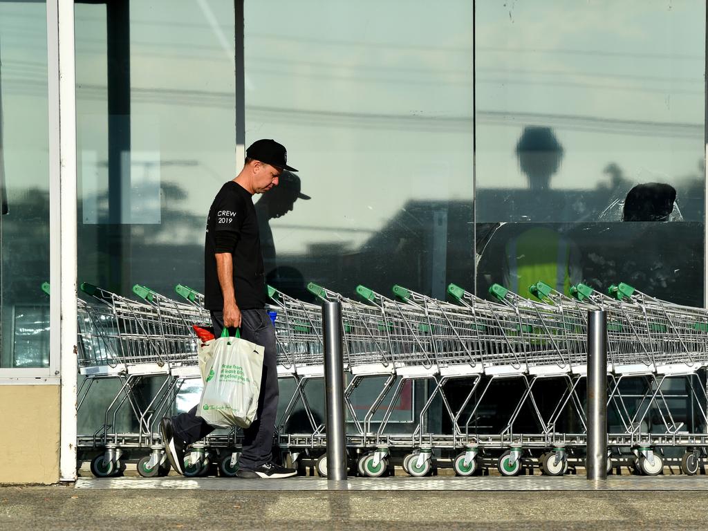 Supermarkets are among ‘critical retail’ that will remain open in NSW as strict new lockdown measures were announced on Saturday. Picture: NCA NewsWire/Joel Carrett