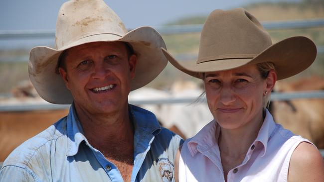 Dougal and Emily Brett at Waterloo Station, located about 800km from Darwin, in 2014. Picture: Supplied