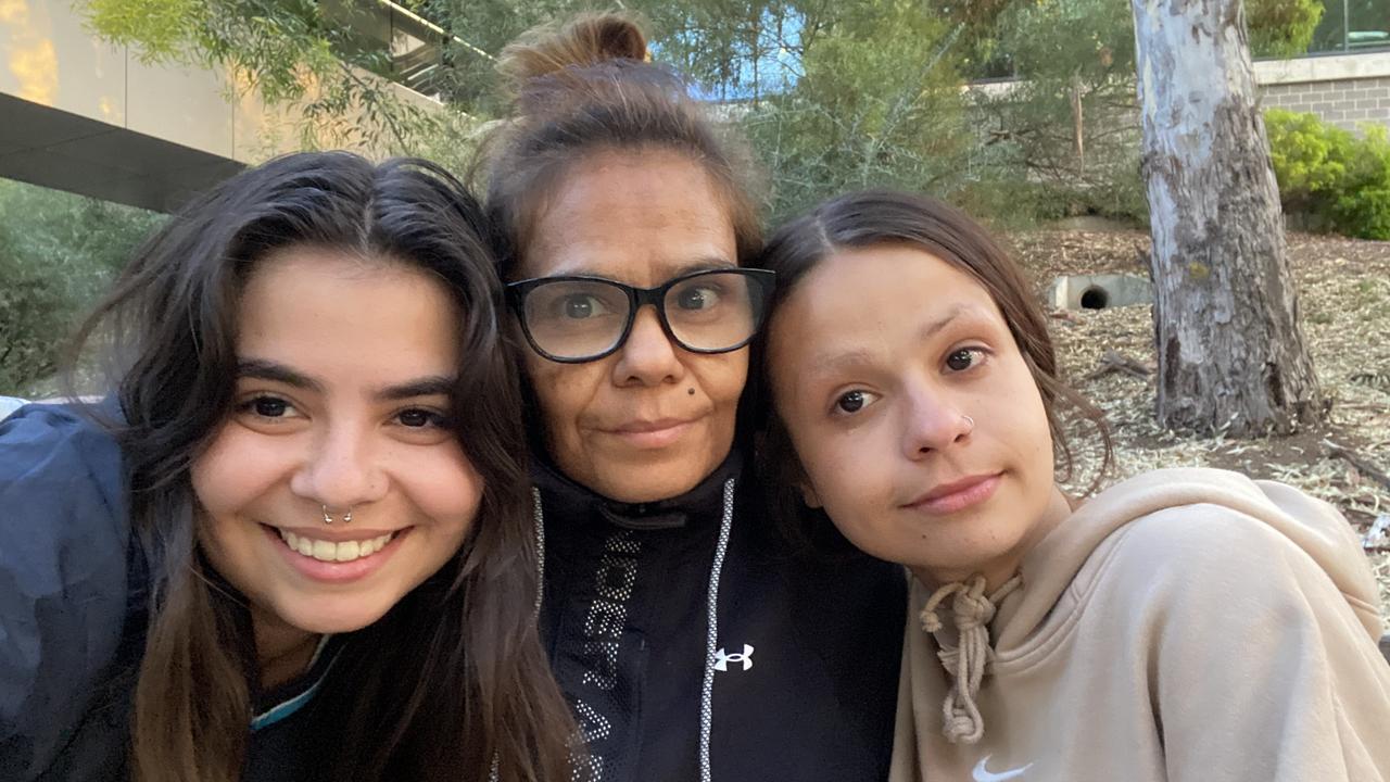 Irene McHugh with her daughters Talara, left and Gemma. Picture: Supplied