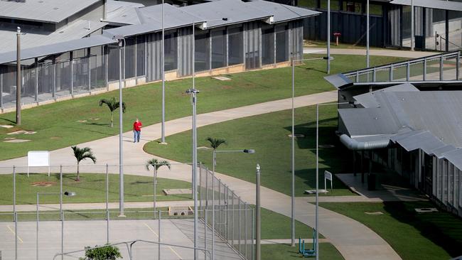 An evacuee is seen walking in the Christmas Island Australian Immigration Detention Centre. Picture: AAP