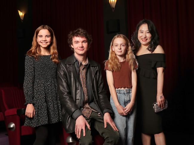 Gracie Lydon, Jacob Franklin, Molly Perkins and Tracey Zhou are young Tasmanian actors who played roles in Bay Of Fires. Pictured at Bay Of Fires Tasmanian premiere at Hobart’s State Cinema. Picture: Nikki Davis-Jones