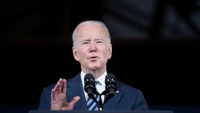 US President Joe Biden in Ohio overnight (AEDT). Picture: AFP