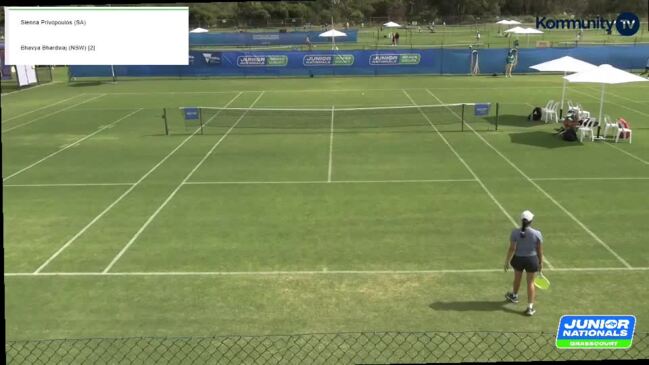 Replay: Australian Junior Grasscourt Championships Day 2 - Sienna Privopoulos (SA) v Bhavya Bhardwaj (NSW) [2] - Under-14 Girls Singles R16