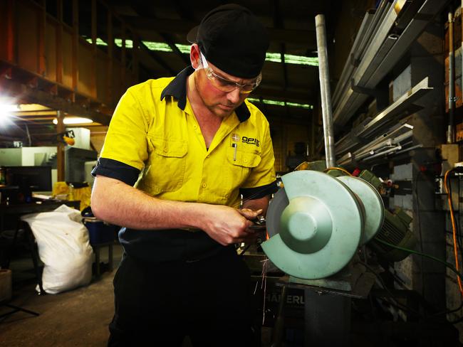 Second-year apprentice Josh Weir at work at Opie Manufacturing Group / Picture: Rohan Kelly