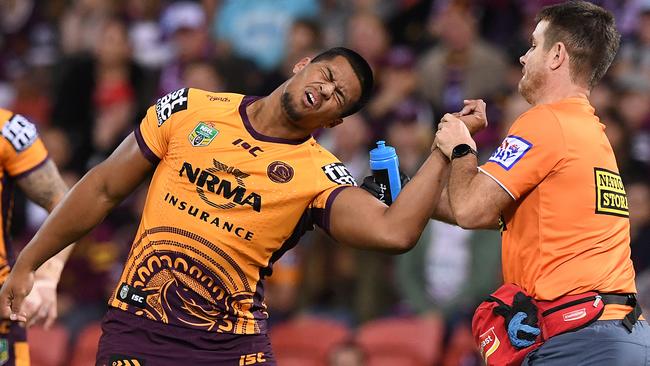 Payne Haas suffered a shoulder dislocation in the loss to the Sea Eagles.