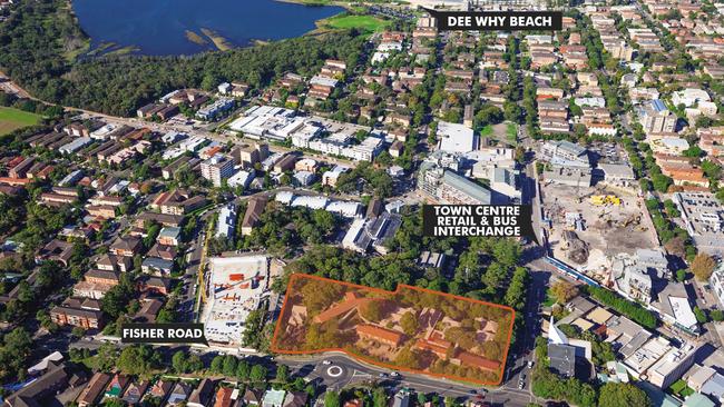 Aerial shot of the Salvation Army site, Fisher Rd, Dee Why. Picture: Supplied