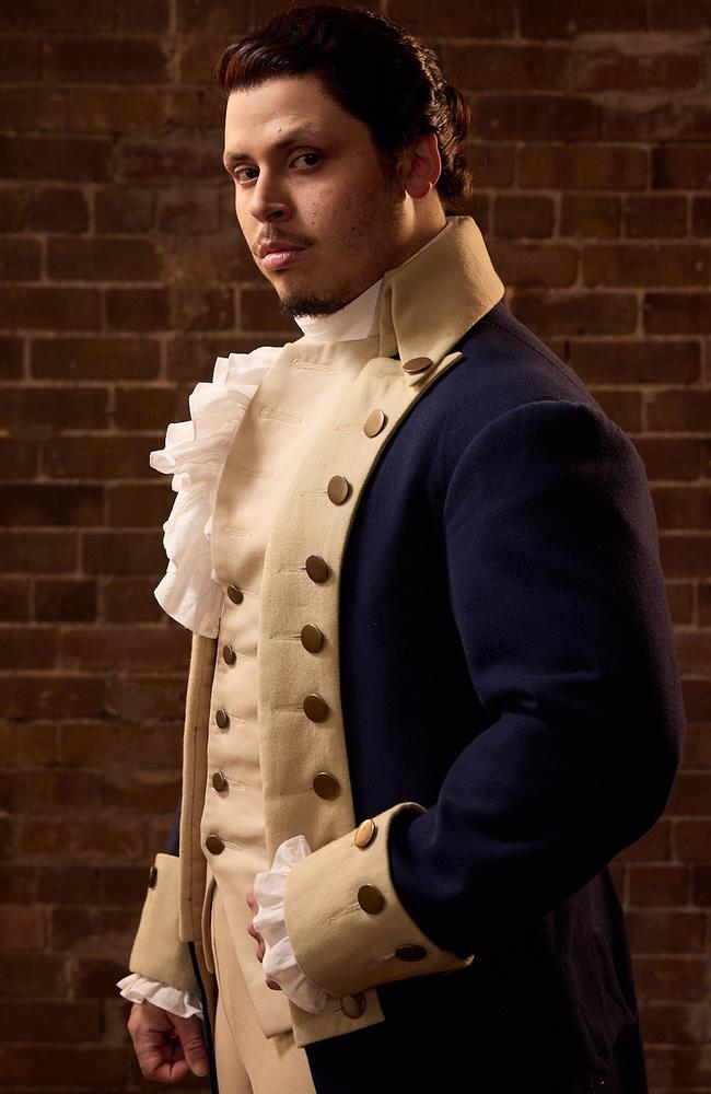 Jason Arrow as Alexander Hamilton.