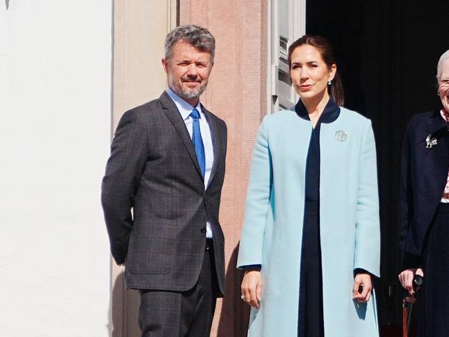 Queen Mary of Denmark and King Frederik X of Denmark greet onlookers at Fredensborg Castle ahead of festivities of Queen Margrethe's 84th birthday. Picture: AFP