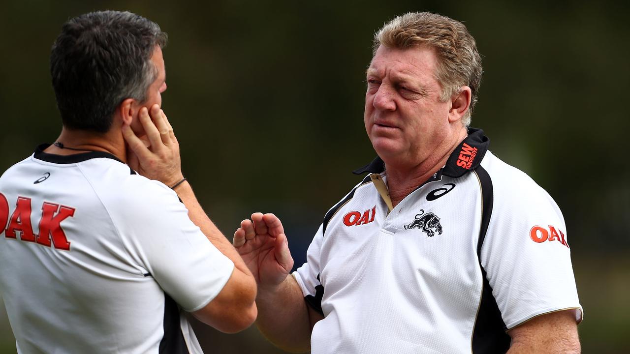 Ivan Cleary and Phil Gould in 2014, before the coach was sacked. Picture: Renee McKay/Getty Images