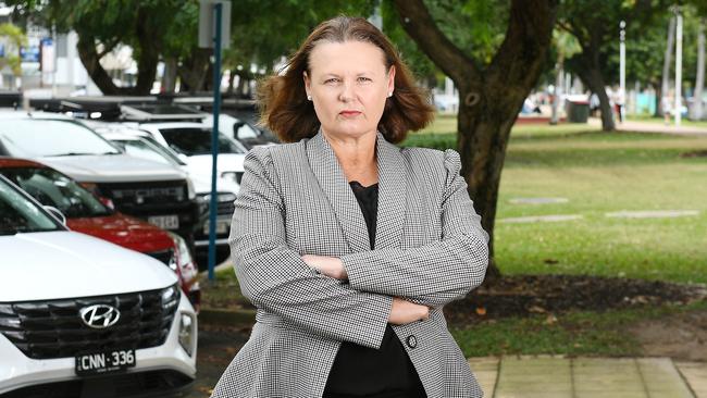 President of the Chamber of Commerce Miranda Mears describes the Townsville CBD as an unattractive “ghost town”, parts of which resemble a “war zone”. Picture: Shae Beplate