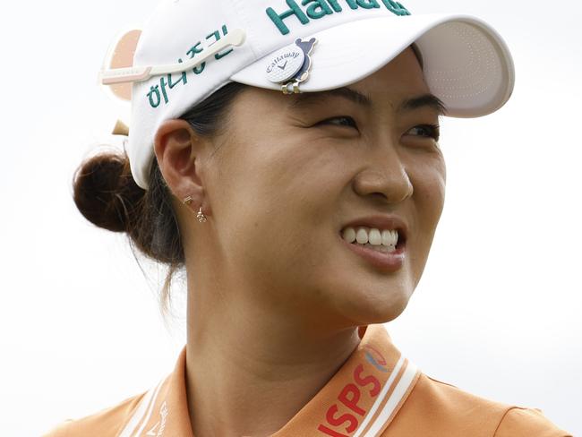 ORLANDO, FLORIDA - FEBRUARY 02: Minjee Lee of Australia reacts on the 18th green during the final round of the Hilton Grand Vacations Tournament of Champions 2025 at Lake Nona Golf & Country Club on February 02, 2025 in Orlando, Florida. (Photo by Cliff Hawkins/Getty Images)