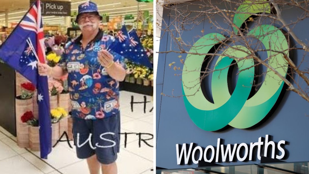 Woolworths Australia Day ‘Legend’ hands out flags outside store news