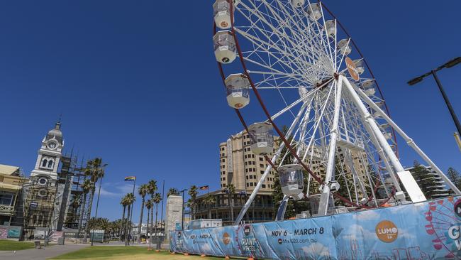 Adelaide’s Glenelg beach is deserted on Thursday with South Australia in a new lockdown. Picture: Getty Images