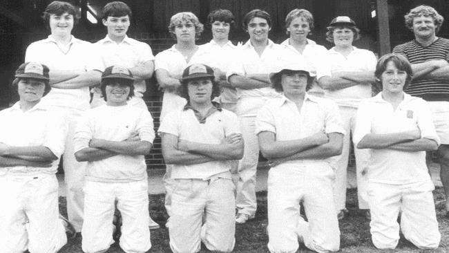 A young Greg Hunt loved school cricket. He’s pictured third from the left in the back row. Picture: Supplied