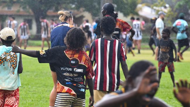 Images from the Round 9 NTFL MPL/WPL clash between the Tiwi Bombers and Palmerston Magpies at Bathurst Island, 30 November 2024. Picture: Darcy Jennings