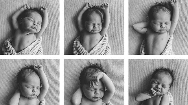 Baby Alannah was 16 days old when Tiffany Selzer photographed her, full of yawns, stretches and wriggles.